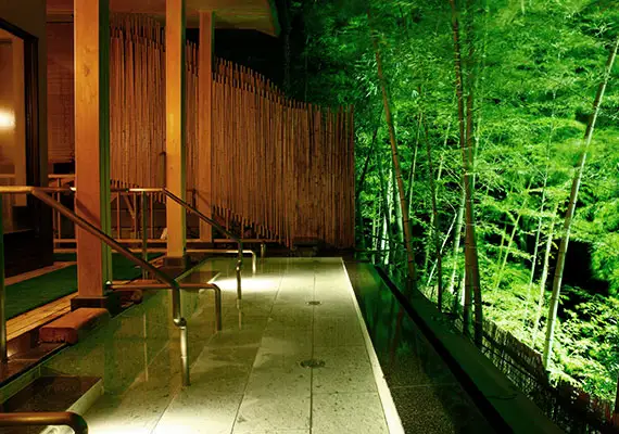 箱根 おすすめ宿 客室露天温泉風呂付『はつはな』大浴場「竹の葉」