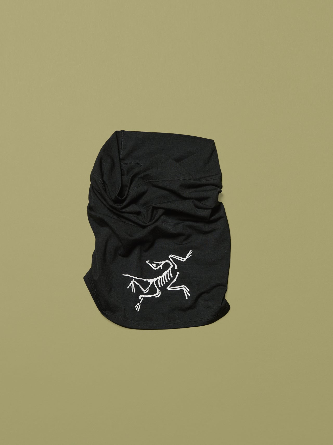 アークテリクスのサトロ メリノ ネック ゲイターのバードロゴ