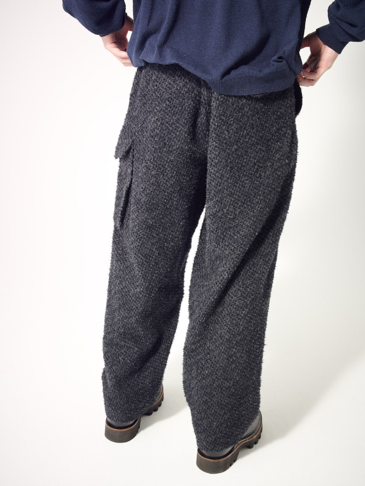blurhms、Brushed Wool Side Seamless 4P Pants、バック