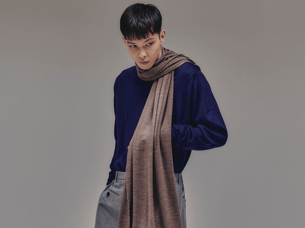 抽選で当たる！】「ジョンスメドレー」の大判ウールニットストール