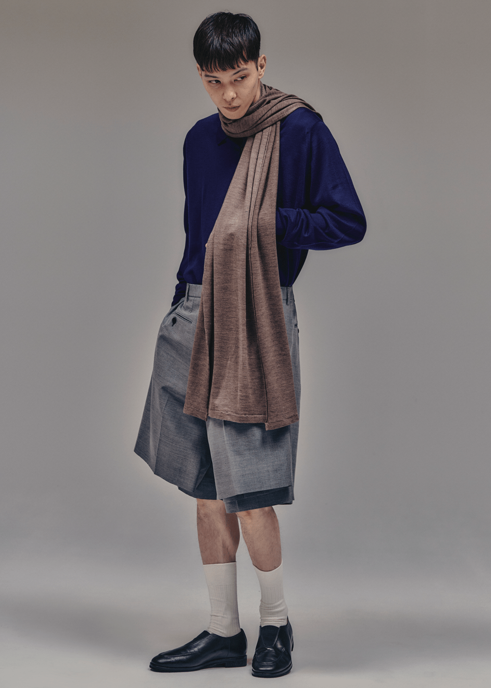 ジョンスメドレー ニット 大判 ストール 巻物 美品 カーキ ジョン