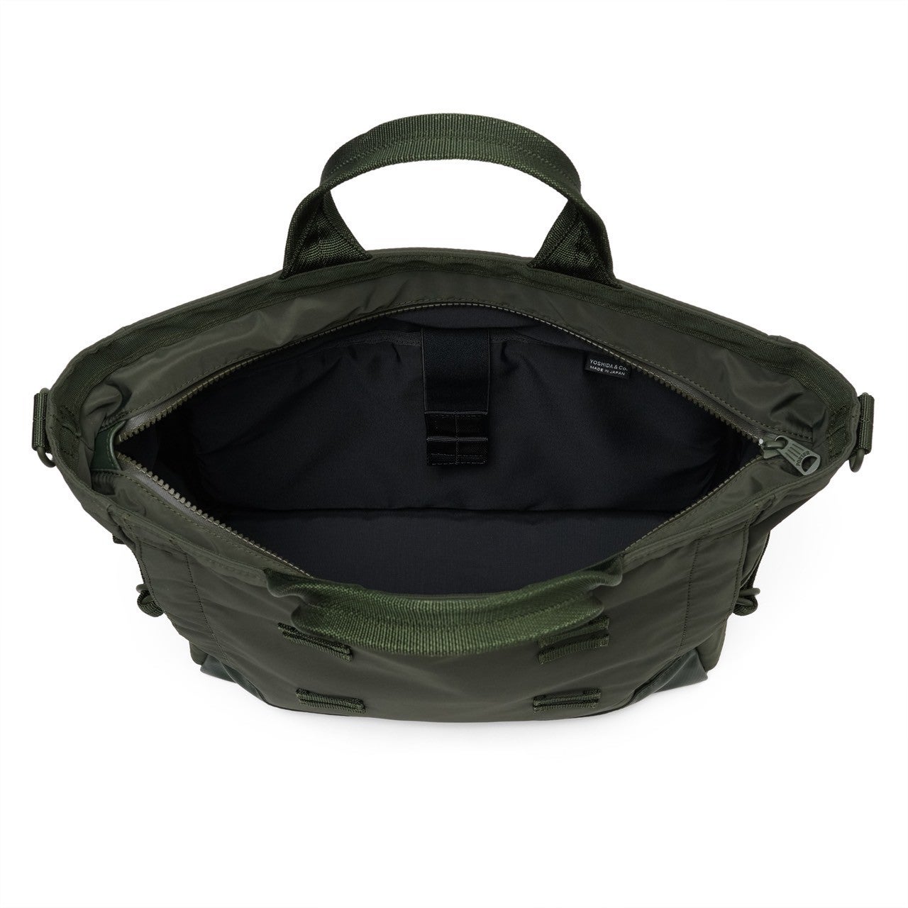 PORTER 新作「MONOCHROME」　グリーン　　ディテール　開封部