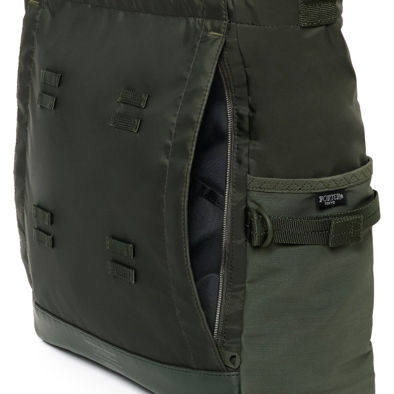 PORTER 新作「MONOCHROME」　グリーン　　ディテール　側面　バッグ