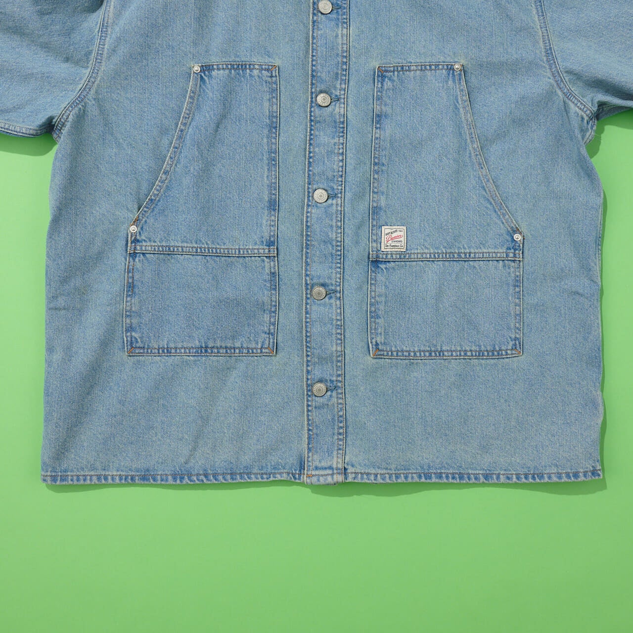 ギャップ デニム オーバーサイズ シャツジャケット ボディ