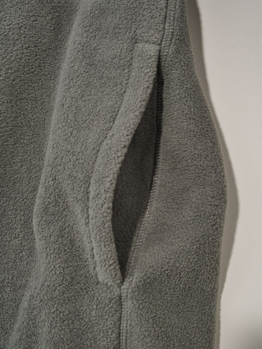 無印良品 紳士 素材に還るフリースカーディガンのポケットの部分