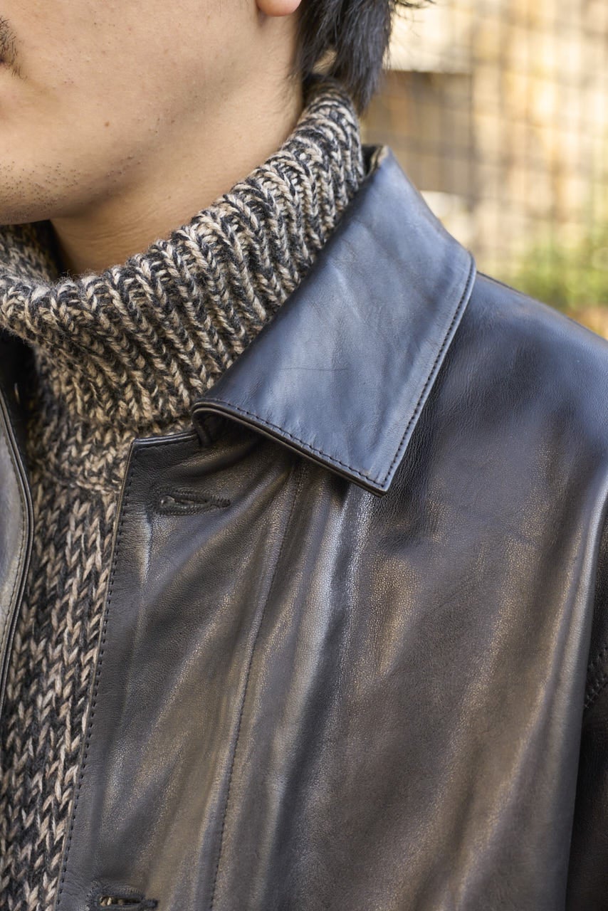 レザーアウターの襟