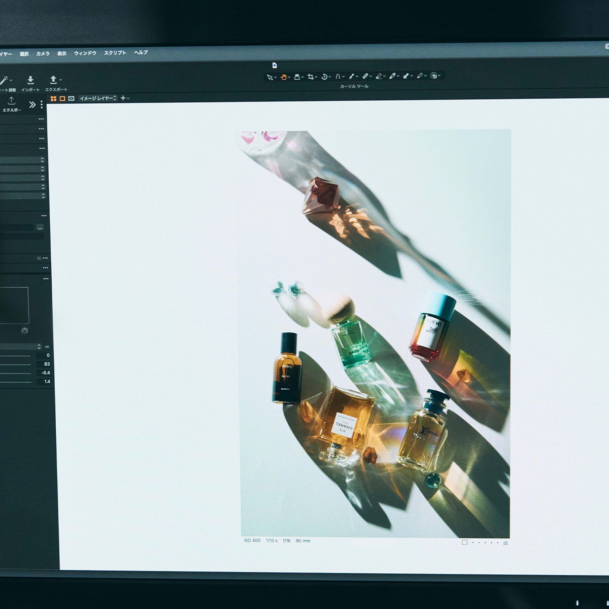 モニターに映された写真