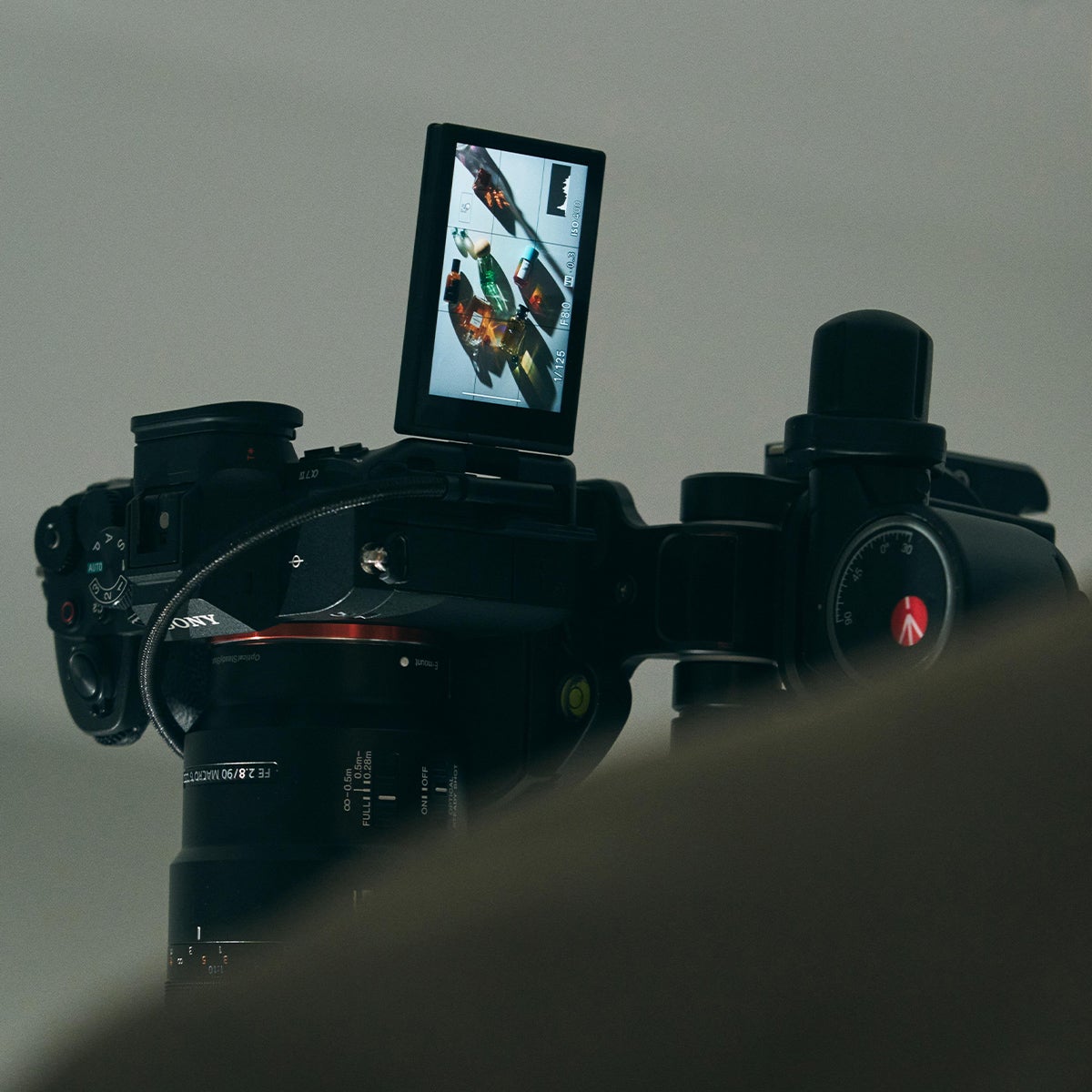 撮影中のカメラ