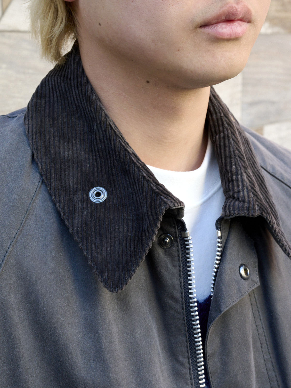 バブアー　ジャケット　襟元