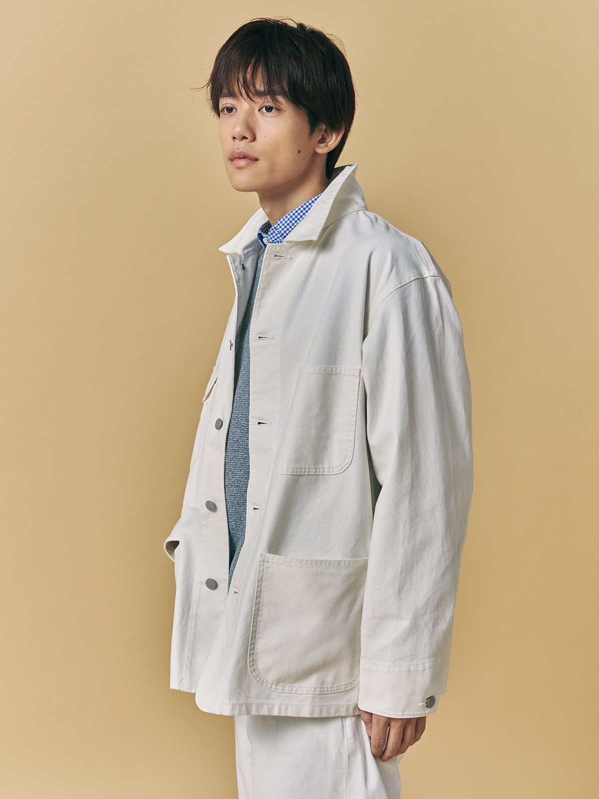 「ユニクロ」アウターの好印象コーデ①のトップス