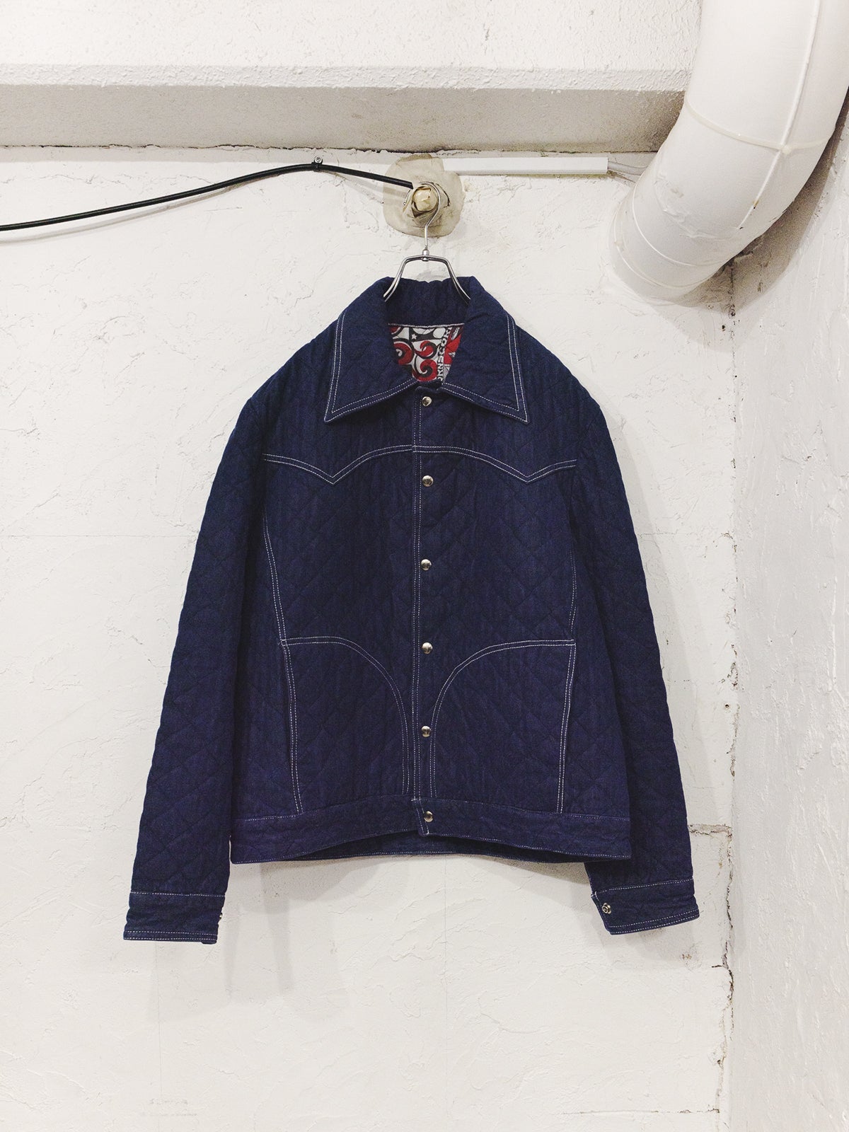 80&rsquo;s～90&rsquo;s ユーロ系のキルティングデニムジャケット￥15,400