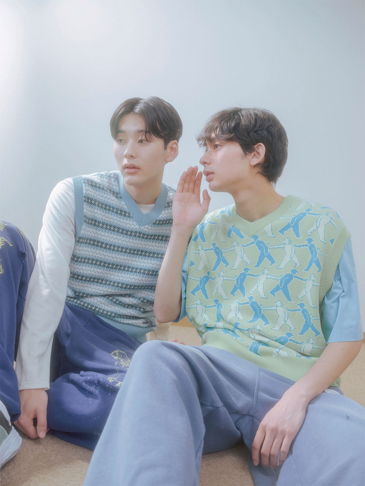 ニットベストの着こなし