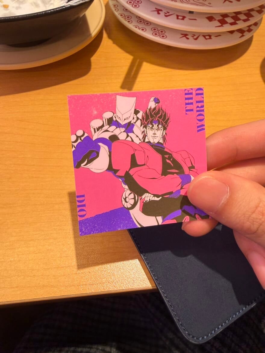 「ジョジョ」スシローコラボのステッカー