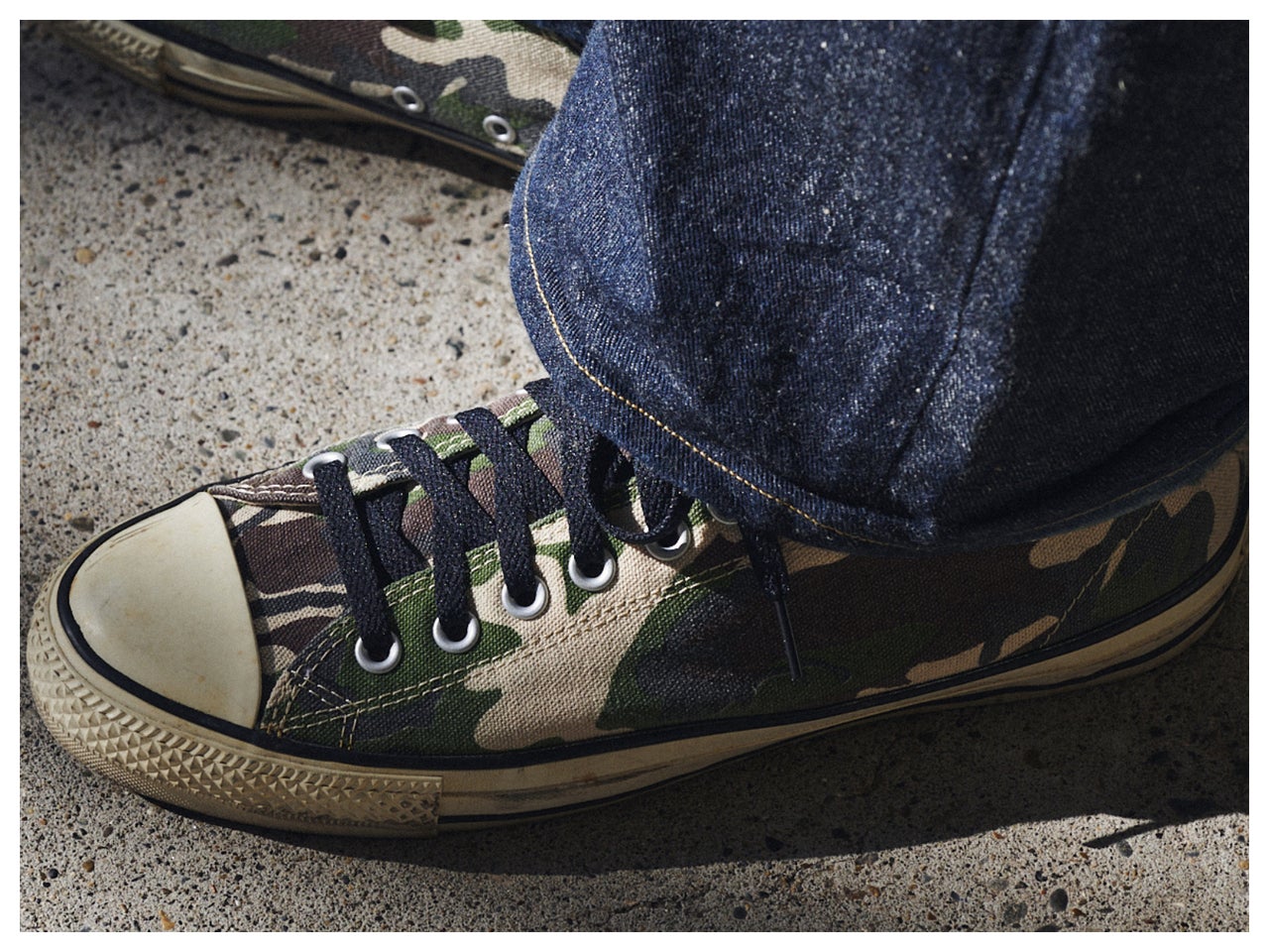 コンバース　カモ柄　アッパー寄り
