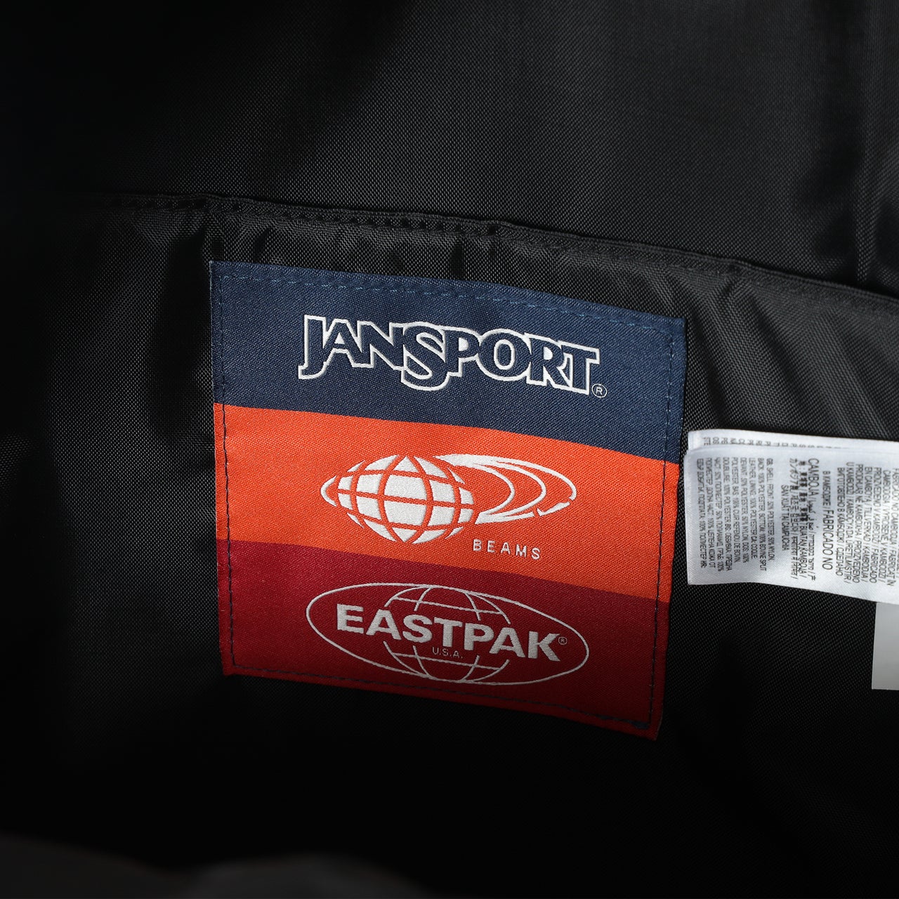 JANSPORT &times; EASTPAK &times; BEAMS 　ディテール　開封時　トリプル　ロゴ