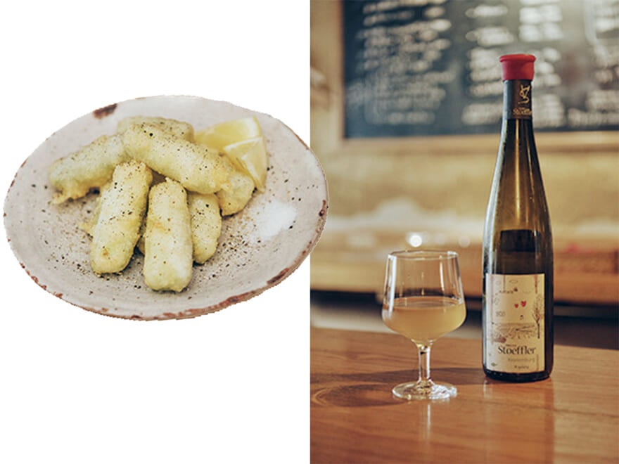 白ワインとキュウリのフリット