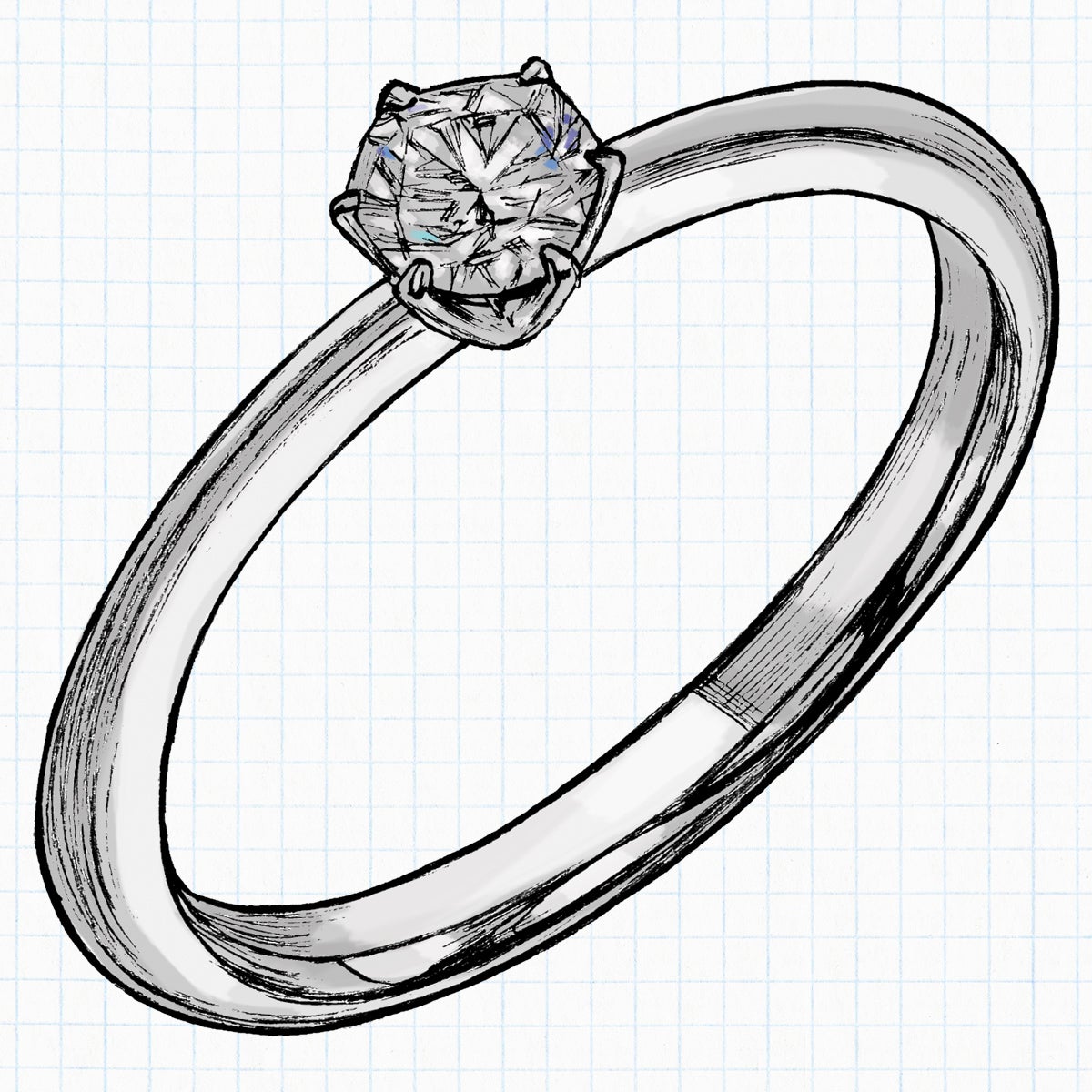 婚約指輪のデザインの特徴“ソリテア”