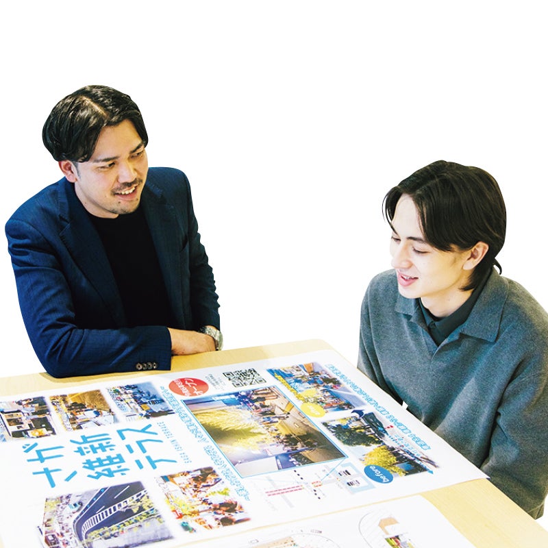 佐賀県庁の古賀大輝さんの職場を訪ねるメンズノンノモデルの松岡光１