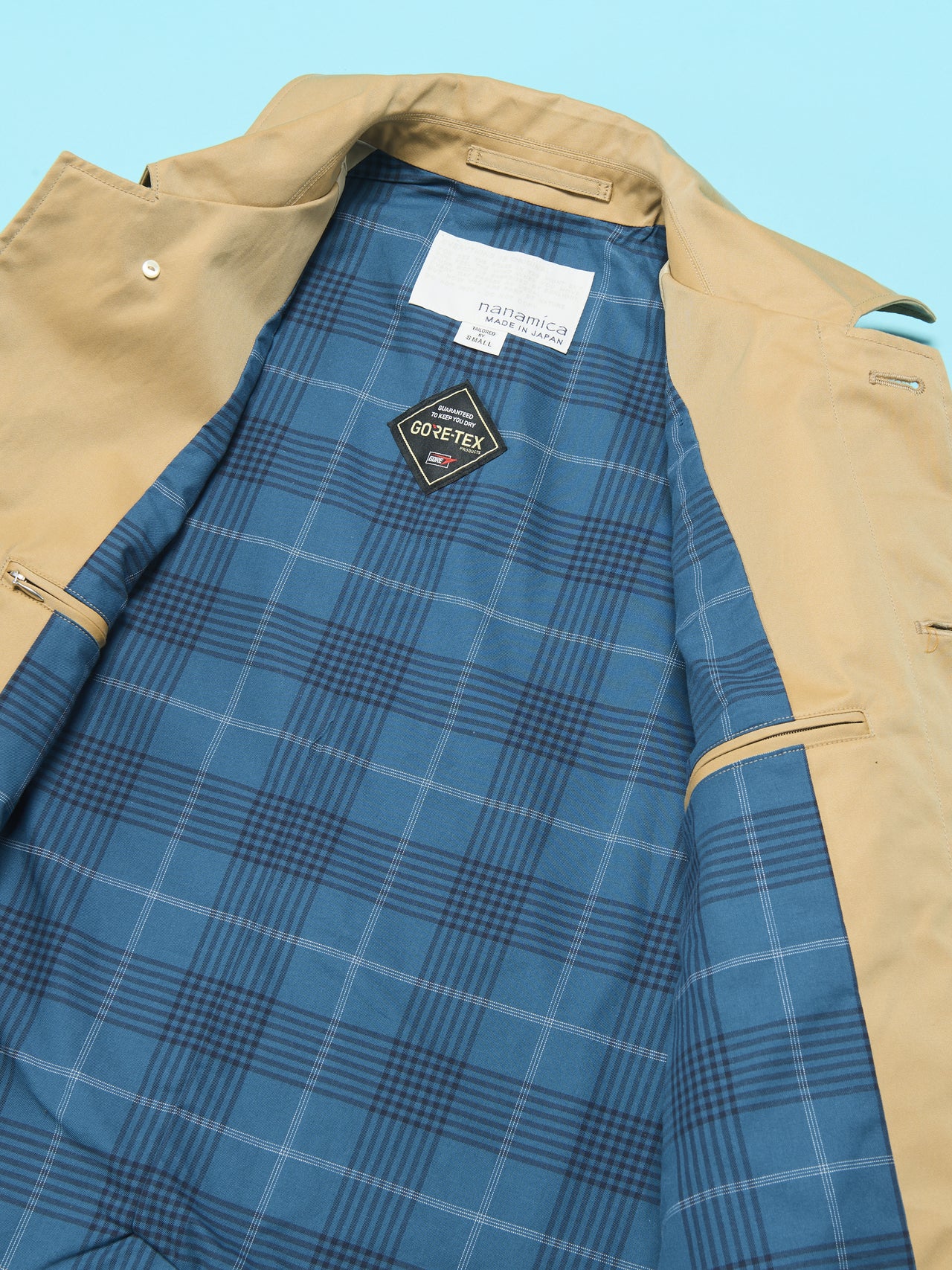 ナナミカのゴアテックスコート／2L Cotton  GORE-TEX Balmacaan Coatの内側