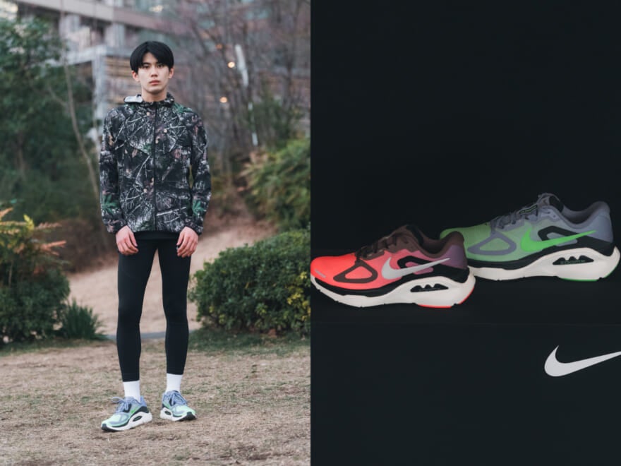 最新作「ナイキ ストラクチャー プラス」は安定感と履き心地が想像以上！？　ランニング好きモデルが実際に履いて走ってみた。【MENʼS NON-NO RUNNING CLUB #7】[NIKE]