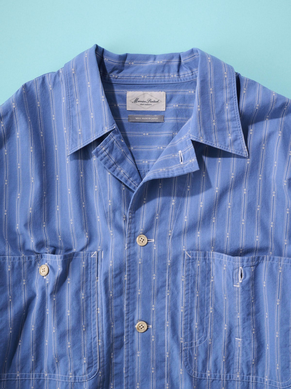 「マーヴィンポンティアック シャツメーカーズ」のシャツ/Cover All SHの襟元
