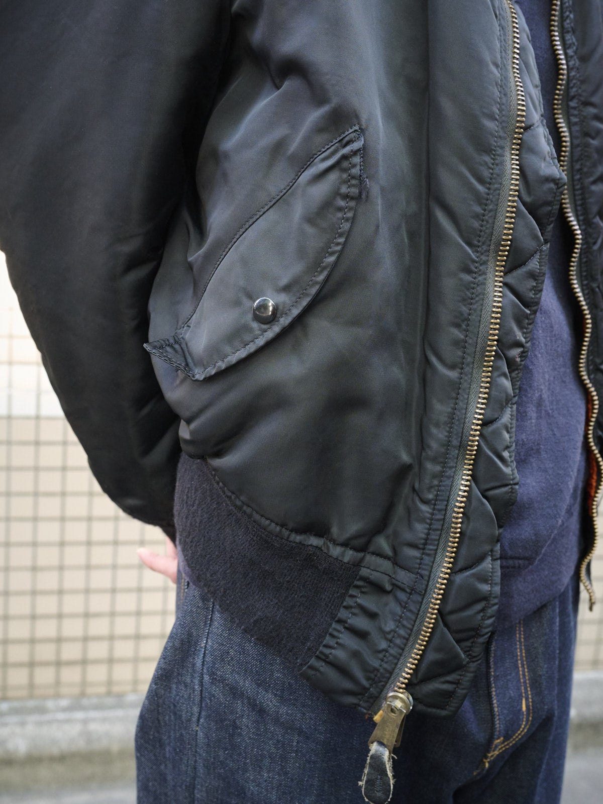 古着のMA-1のポケット