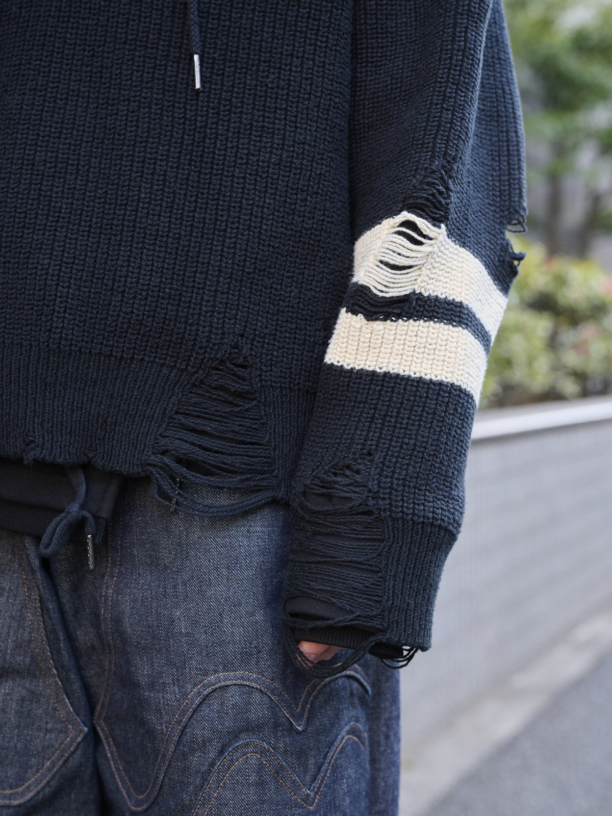 カミヤのニットの袖