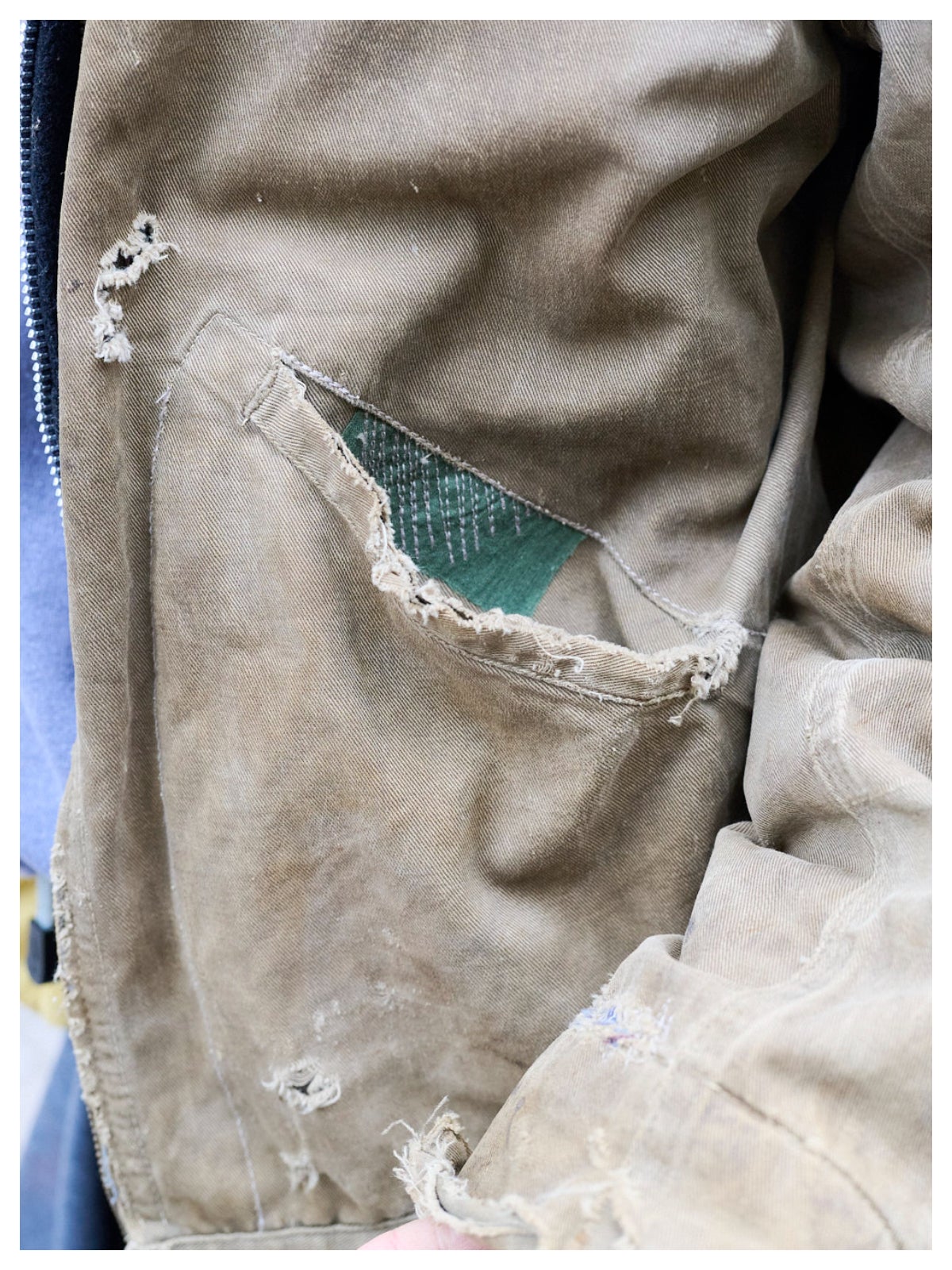 古着のジャケット ポケット内部