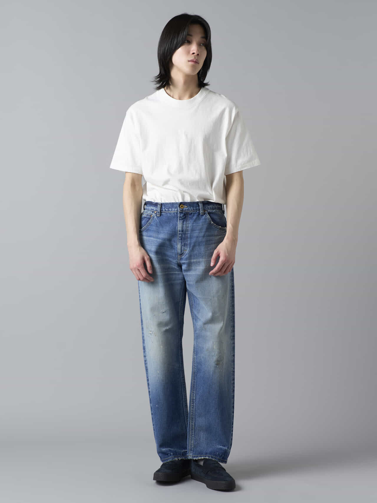 Lee、【101 101周年記念特別モデル】ANNIVERSARY 101-Z RIDERS JEAN ストレートデニムパンツ、モデルカット、正面、四坂亮翔