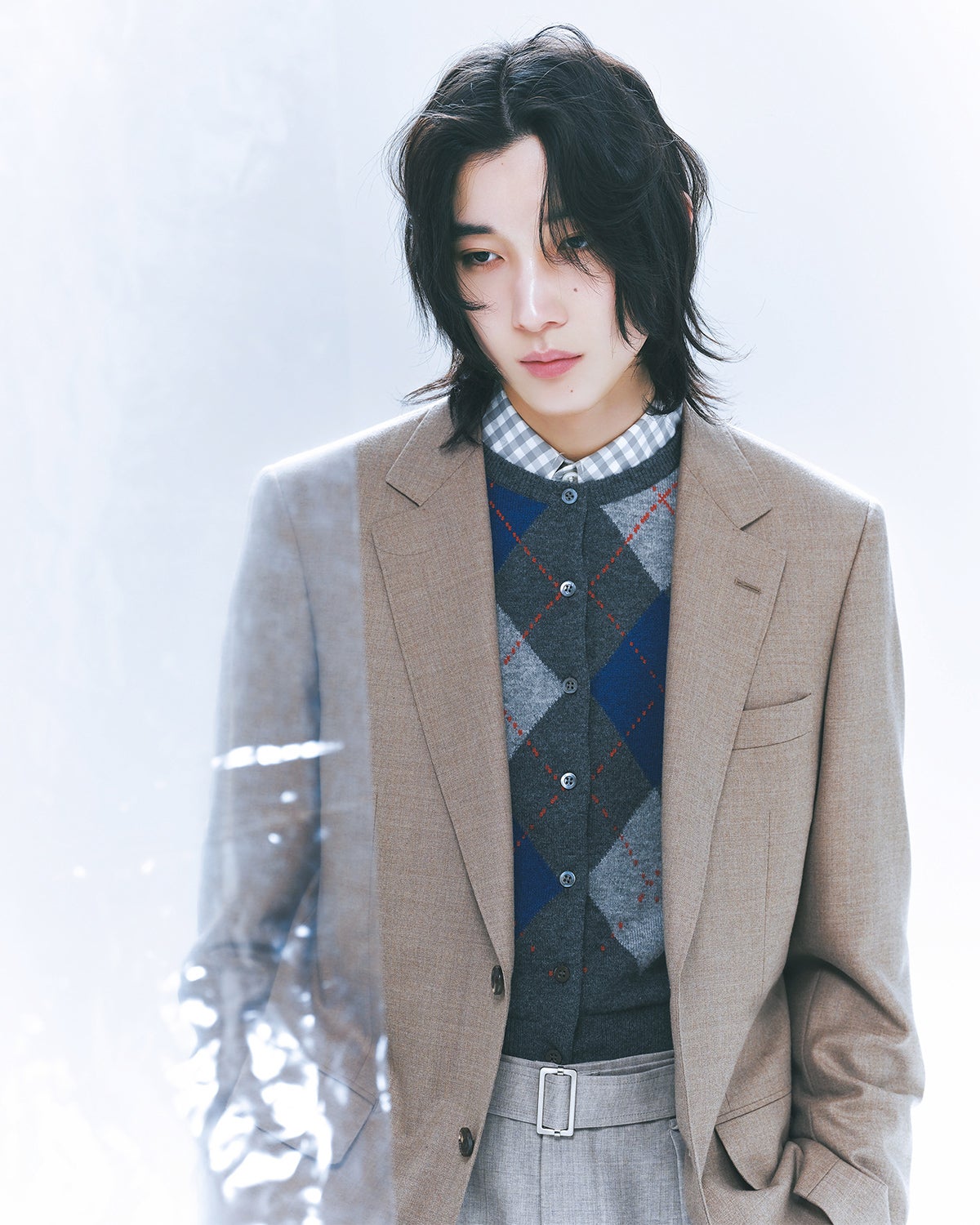 無造作なドライヘア