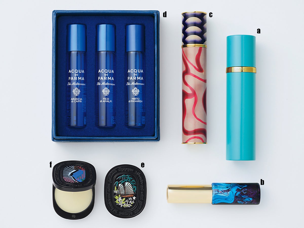 TOM FORDのネロリ・ポルトフィーノ オード パルファム スプレィ、Thooのザタイム、DRIES VAN NOTENのフローラル トラベルセット、ACQUA DI PARMAのブルー メディテラネオ ディスカバリーセット、DIPTYQUEのリフィラブル ソリッドパフューム　ドソン