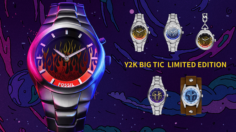 2026年に発売されるフォッシルの腕時計「Y2K BIG TIC LIMITED EDITION」