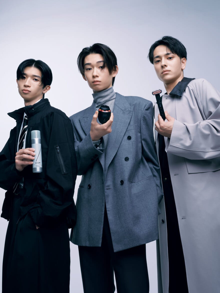 メンズビューティブランドDISMが行った「メンズノンノ100日プロジェクト」に合格した3名