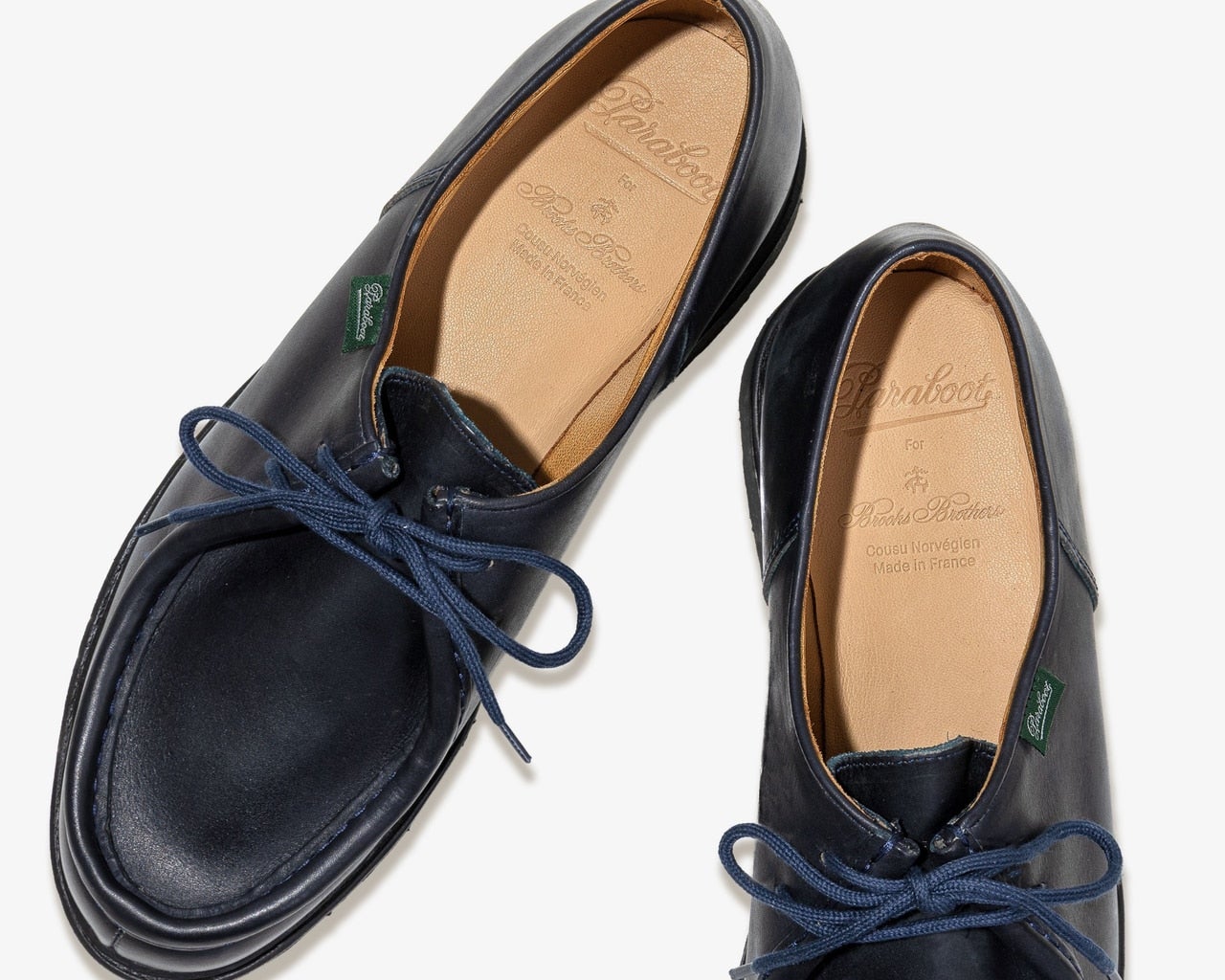 「ブルックス ブラザーズ」×「パラブーツ」の人気コラボで名作革靴“ミカエル”が大人ネイビーに！
