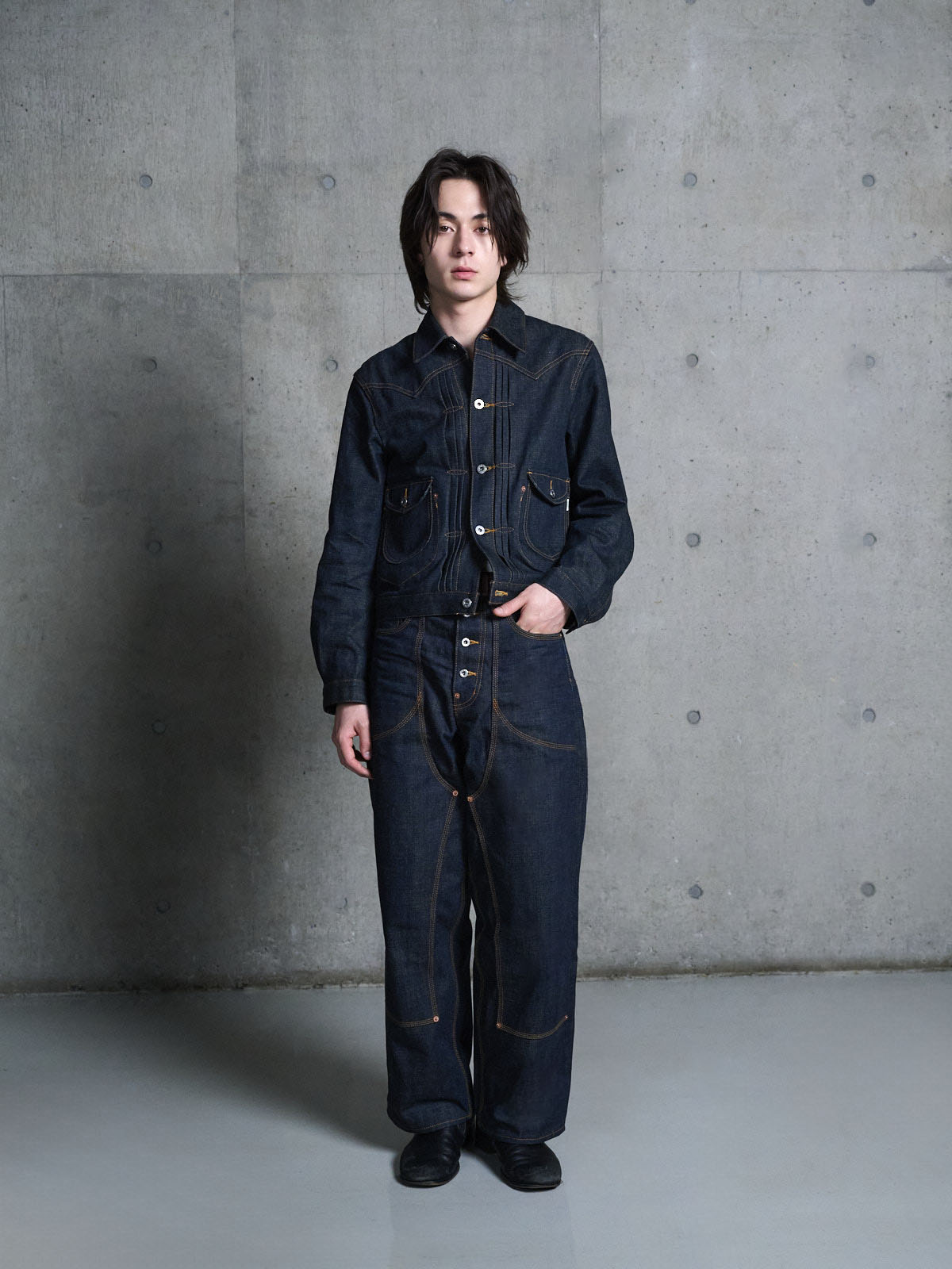 シュガーヒル　デニムセットアップ　松岡着用　全身