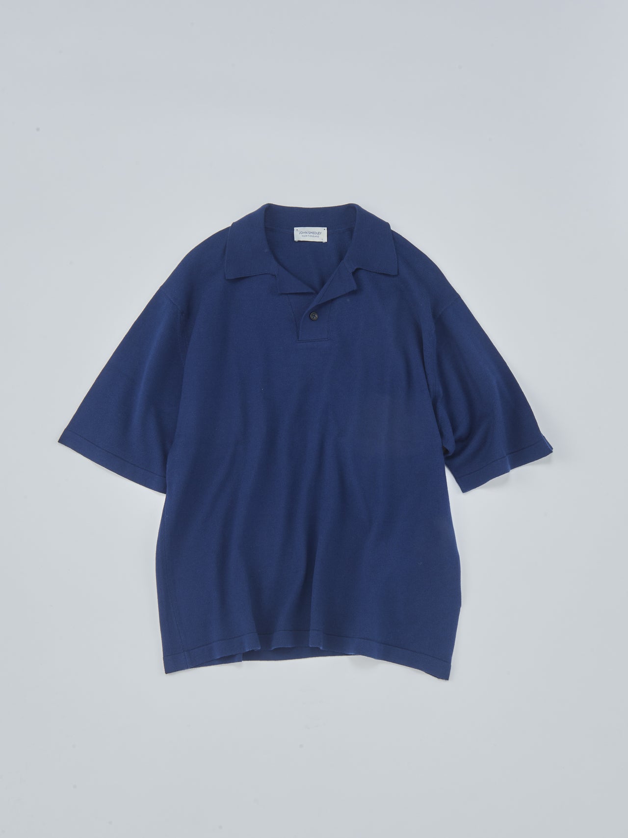 JOHN SMEDLEY、コットン スキッパーネックニットプルオーバー
