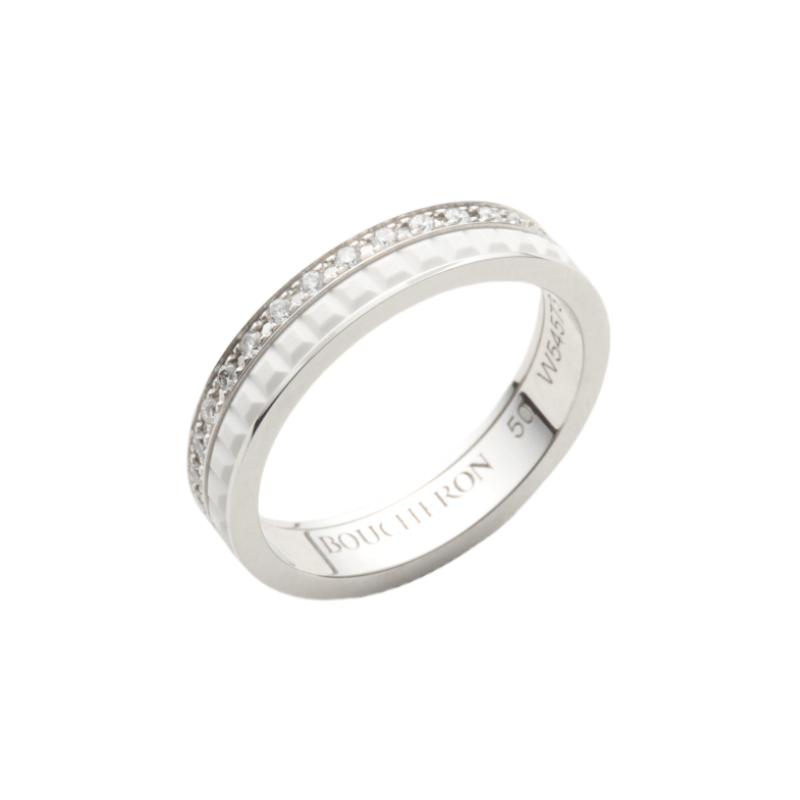 ブシュロンのリング〈K18WG・ホワイトセラミック・ダイヤモンド計0.26ct〉