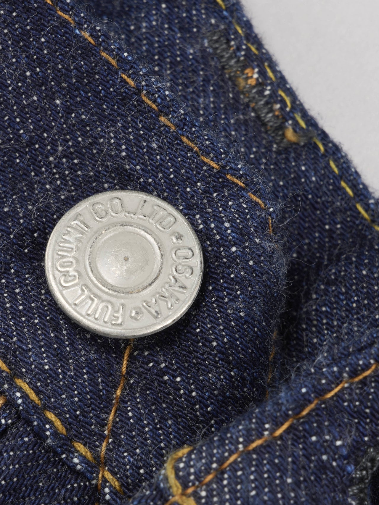 FULLCOUNT、Wide Denim (Super Smooth）、ボタンディテール