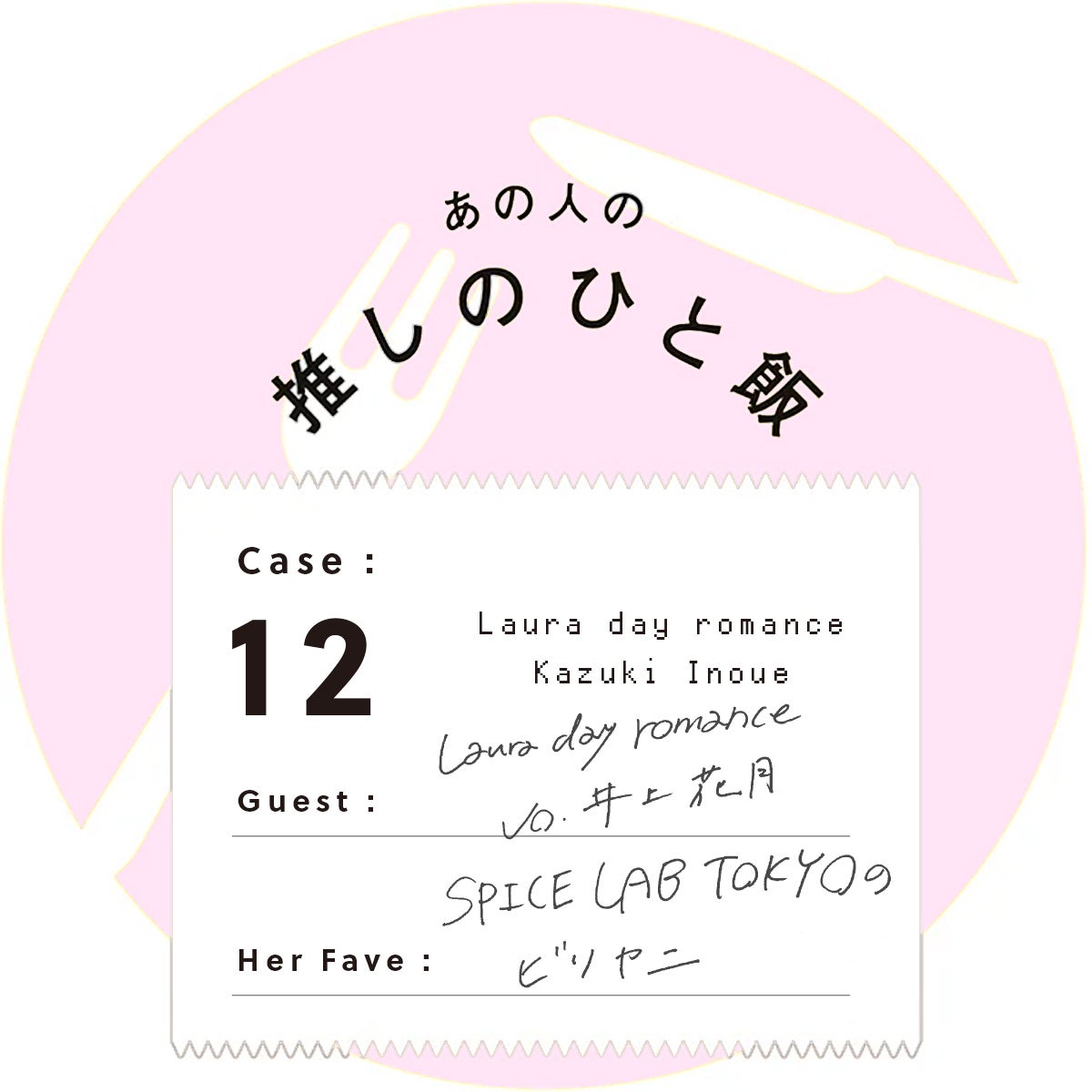 あの人の推しのひと飯　Case:12　Guest:井上花月（Kazuki Inoue）　Her Fave:SPICE LAB TOKYOの ビリヤニ
