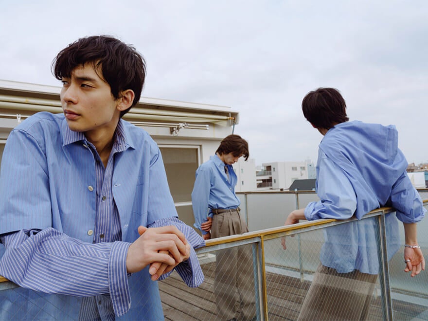 ポプリン素材の半袖シャツ