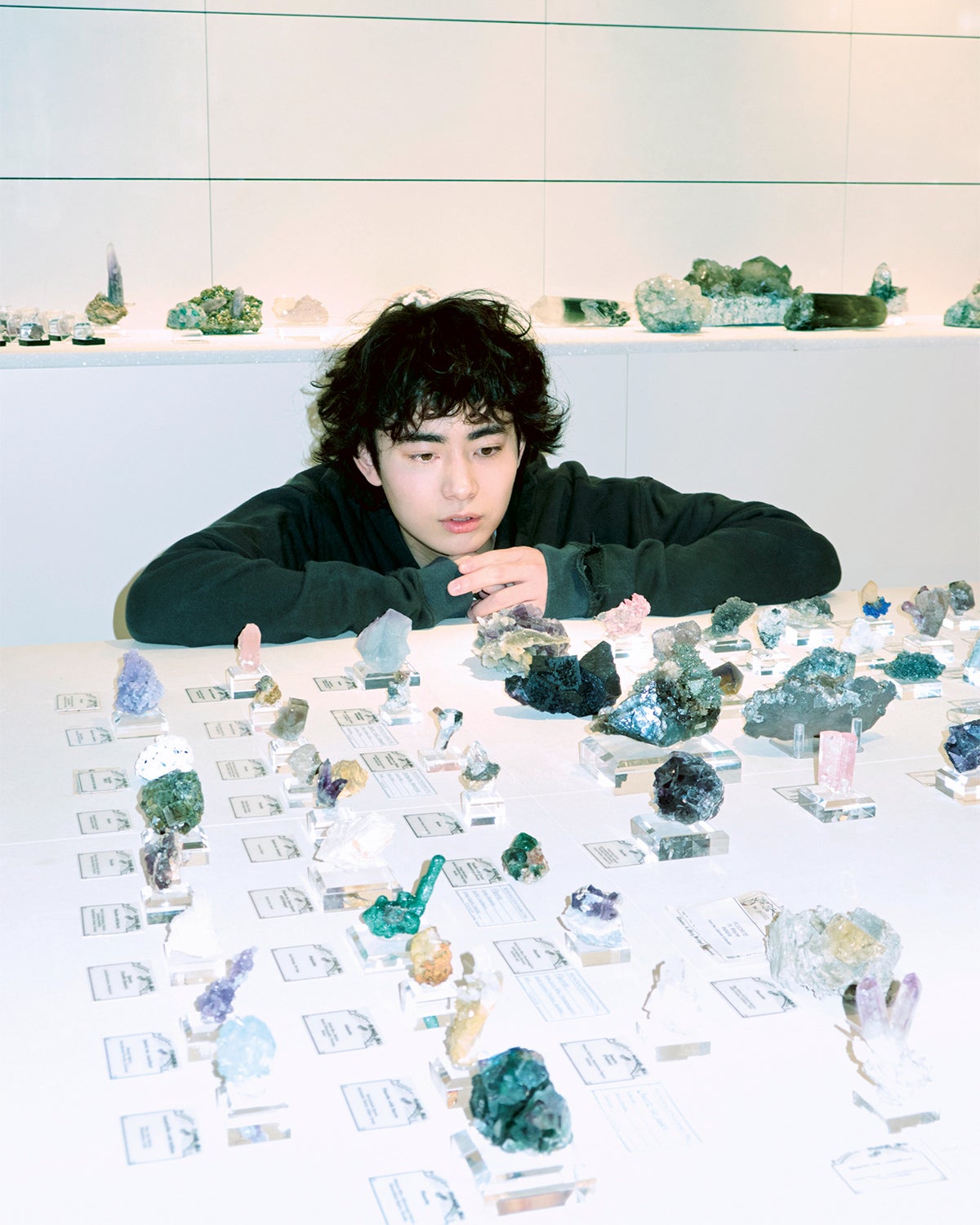 鉱物を眺める豊田