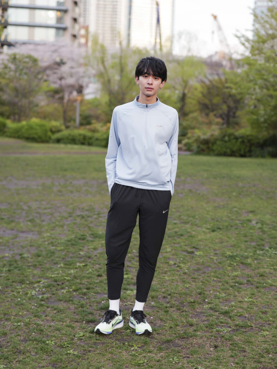 「ナイキ ペガサス 42」　 ランニングセッション　松井大奈　メンズノンノモデル