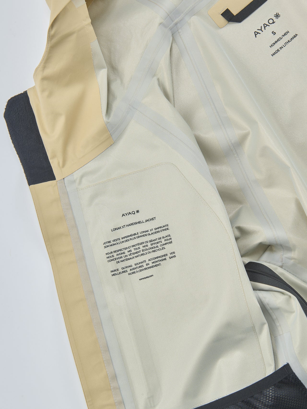 AYAQ、LONAK-XT ハードシェルジャケット、裏地