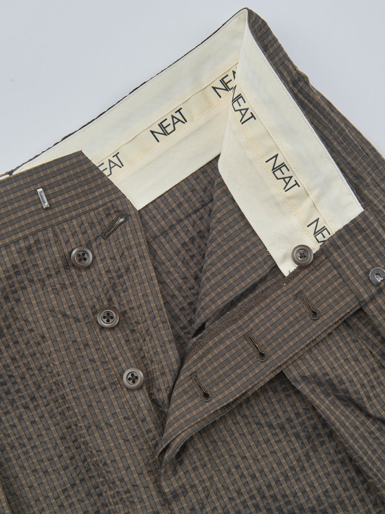NEAT、Dot's Seersucker Wide、ウエストボタン