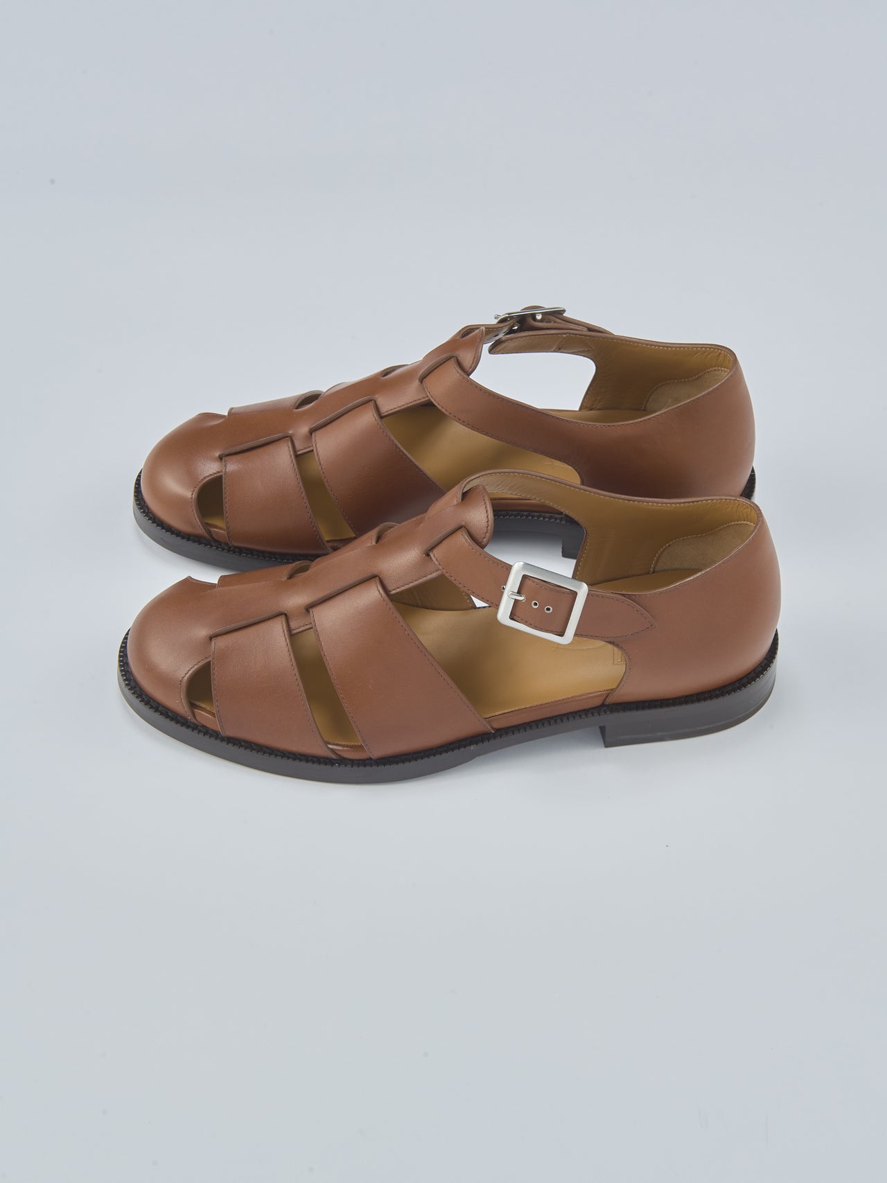 J.M. WESTON、LEATHER OPENWORK SANDAL #905、サイド