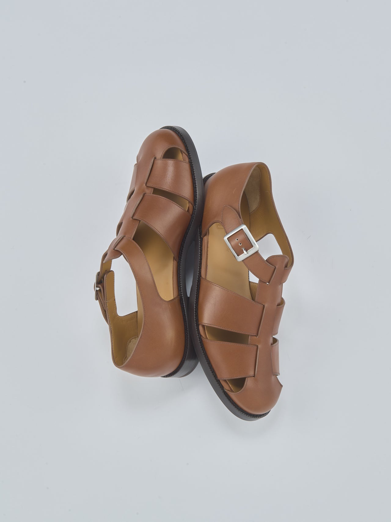 J.M. WESTON、LEATHER OPENWORK SANDAL #905