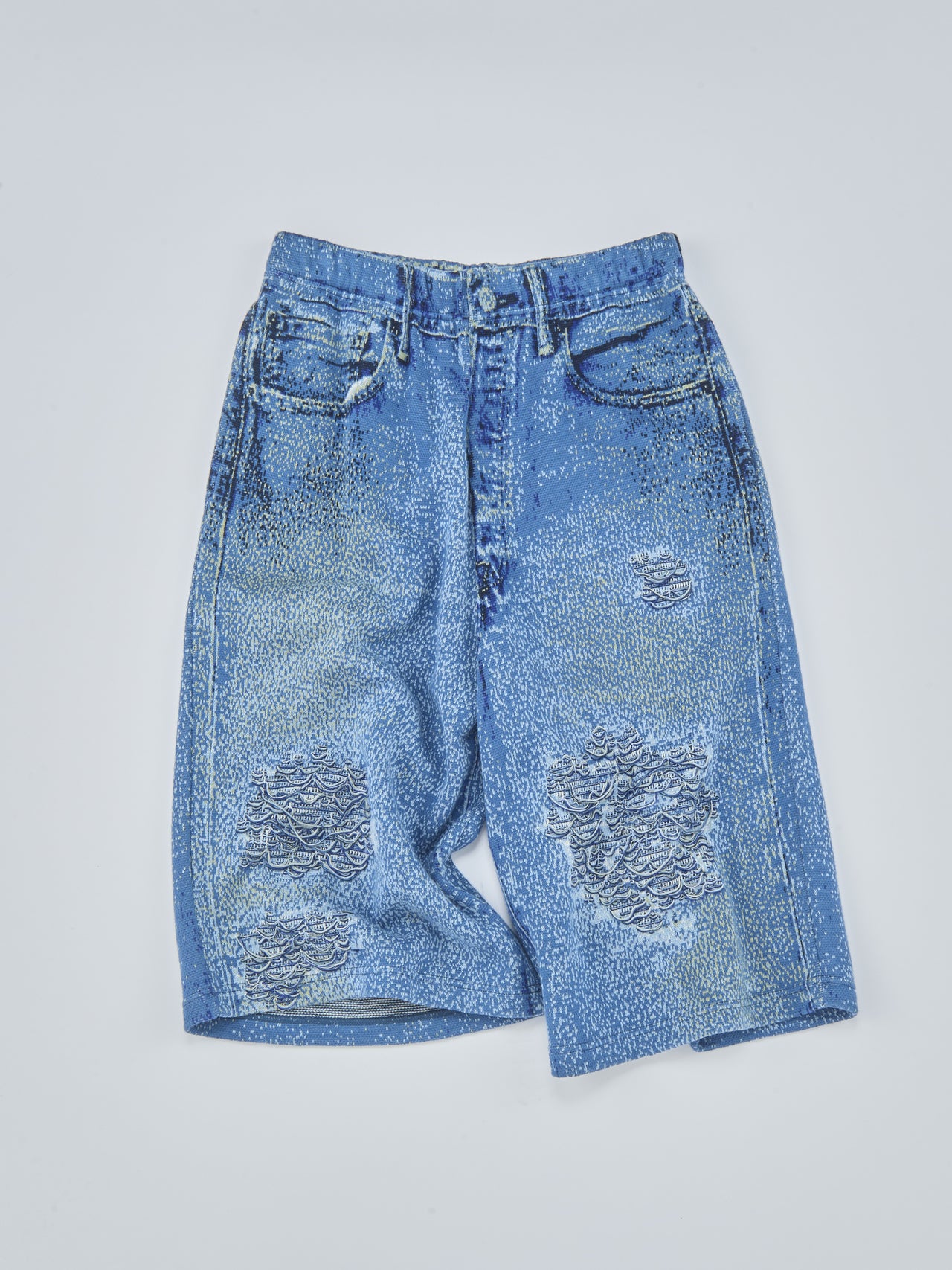 TOLQ、Knit Denim Baggy Shorts