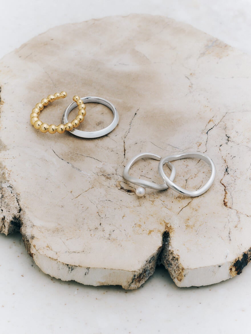 ジュエッテの2本組リングセット「メニリング」