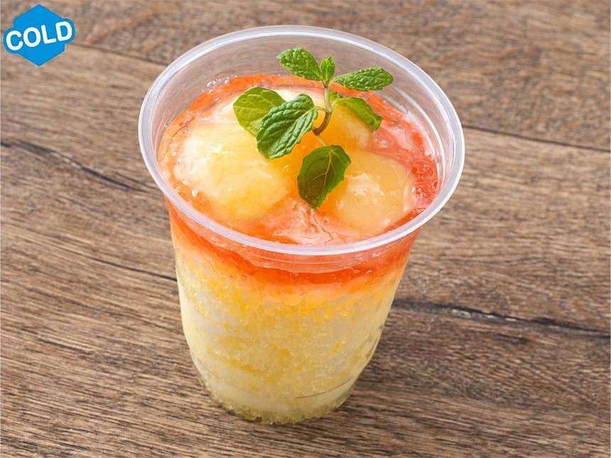 東京ディズニーシー食べ歩きメニュー 期間限定「【店舗オープン～17:00まで販売】ピーチ＆レモンのグラニータ」