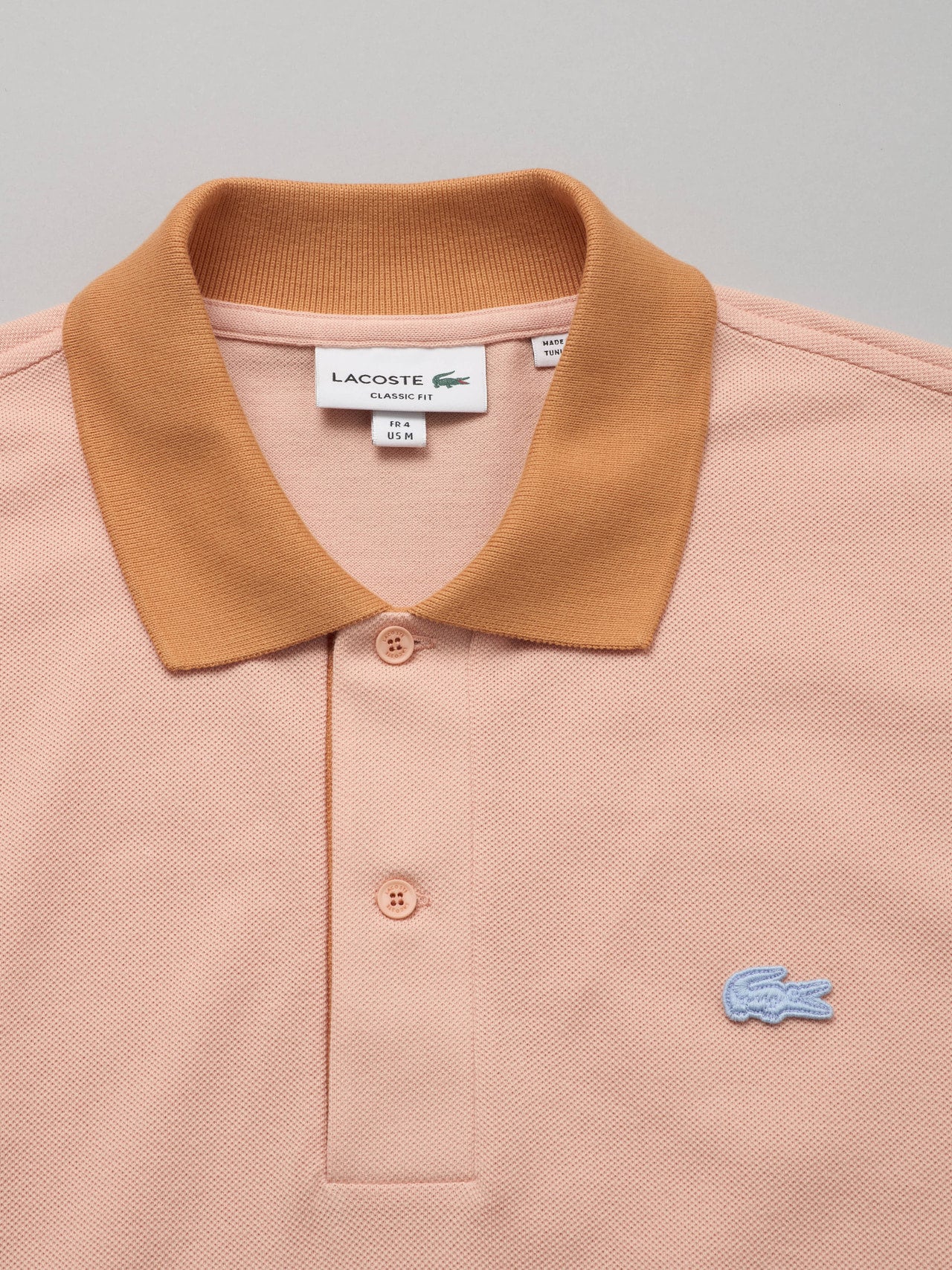 LACOSTE、クラシックフィット コントラストリブポロシャツ、ネック